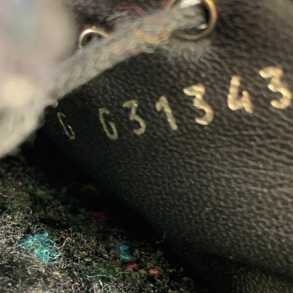 CHANEL Size 6.5 Black Red Grey Tweed Platform Oxford Flats - Picture 8 of 9